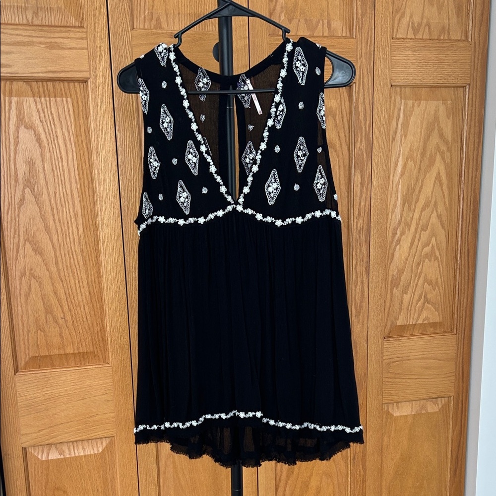 Free People Black Sleeveless Top
